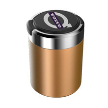 峡山途跃 沃尔沃S90 S60 xc60 xc90 V90车载烟灰缸时尚金属带盖带LED灯车内烟灰缸 香槟金