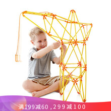 Hape竹筷积木拼插玩具竹质创意拼搭拼插游戏DIY套装3-10岁男女小孩儿童益智玩具儿童节礼物 E5562创意竹筷-起重机