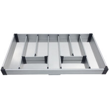 厨柜拉篮套装 厨房橱柜抽屉式拉篮三层套装304不锈钢厨柜碗碟工具篮平篮单层 工具篮