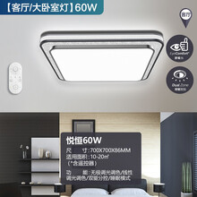 飞利浦2019新款led吸顶灯悦恒客厅家用卧室现代简约大气智能灯具 【客厅/大卧室灯】遥控调光调色60W（含遥控器）