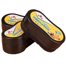 标奇 鞋蜡海绵擦鞋油 透明无色鞋油 黑色棕色通用 双面可用擦鞋刷皮鞋油护理皮具皮革护理剂 3个装