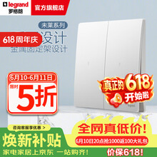 罗格朗（LEGRAND）未莱系列开关插座面板 陶瓷白色86型暗装薄款磨砂质感清单报价 二位单控带LED指示灯