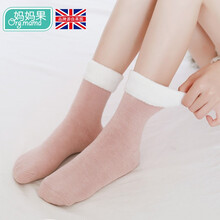 妈妈果 月子袜秋冬季孕妇袜子松口袜产妇长筒棉袜子冬天加厚款 翻口毛圈3双