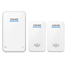 CACAZI卡佳斯  门铃无线家用交流A8 一拖二拖一远距离电子遥控 呼叫器防水接收机 【二拖一白色交流款】即插电款