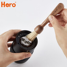Hero 清洁刷 葫芦手柄 木质 咖啡粉清理刷 咖啡机磨豆机清洁毛刷 胡桃木清洁刷
