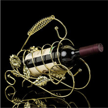 现代简约欧式创意红酒架摆件酒瓶架葡萄酒架酒柜装饰酒架子 款式四：金色太阳款酒架