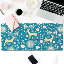 镇魂歌鼠标垫超大号可爱女生卡通加厚电竞游戏防滑键盘垫锁边定制订做个性办公电脑桌垫 祝福鹿 500x1000x3mm