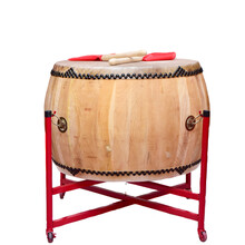 派尼美特 正宗黄牛皮鼓椿木战鼓白茬鼓白坯堂鼓牛皮大鼓原木本色鼓 14寸白茬黄牛皮+鼓棒