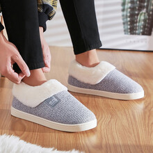 回力冬季女士棉鞋家用保暖防滑厚底室内包跟情侣拖鞋男居家棉拖鞋 WST-2802 蓝色 40-41(适合39-40码的脚)