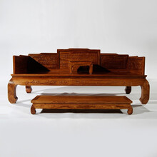 贡艺名居 红木家具非洲花梨（学名：刺猬紫檀）罗汉床三件套卧榻床 实木中式书房沙发客厅睡椅躺椅