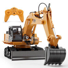 【大号合金版】汇纳儿童电动挖掘机玩具男孩遥控车合金版挖挖机挖土机推土机工程汽车模型 11通道挖掘机【合金版】