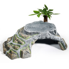 绿伴 乌龟晒台爬台晒背台晒龟台爬梯龟缸造景躲避洞屋窝石头大号 【中号单独晒台】