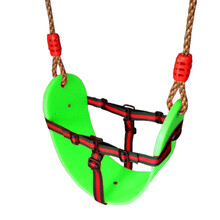多用软板家用宝宝荡秋千室内外儿童玩具孩子户外秋千座板吊椅 绿软板含安全带+绳(悬挂配件自备