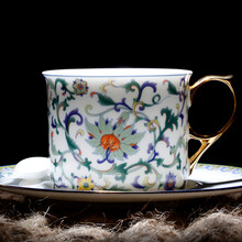 华光国瓷 APEC会议用瓷 骨瓷咖啡具套装礼盒 国彩天姿6头精品礼盒装 6头