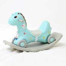 摇摇马儿童木马婴儿0-1-3-6岁男孩女孩摇马玩具早教机宝宝故事机小孩健身玩具礼物 月白蓝双用 故事机摇马豪华版