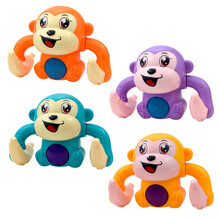 声光电动玩具小猴子翻滚灯光声控音乐儿童宝宝益智男孩女孩1-2-3岁会唱歌翻跟斗跳舞的小猴子 随机两只