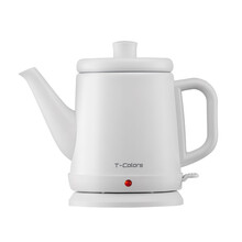 T-Colors 迷你电热水壶0.8L小容量电茶壶304不锈钢旅行便携电水壶 优雅白