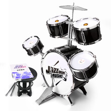 派尼美特架子鼓 儿童 初学者玩具3-6岁1男孩打鼓乐器宝宝大号爵士鼓琴组合 爵士黑塑料围斜面鼓 +易学鼓谱