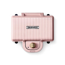 大宇/DAEWOO三明治机早餐机轻食机华夫饼机家用双面加热吐司机烹饪机面包机 粉色双片机全套装【加配所有4烤盘】[SM02+4]