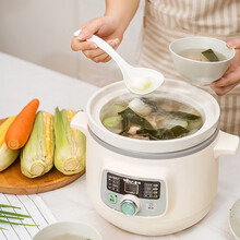 小熊（Bear）电炖锅 电炖盅紫砂锅婴儿宝宝辅食锅迷你小bb煲熬粥煮粥锅神器煲汤电砂锅燕窝 白瓷3升容量 DDG-D30E2