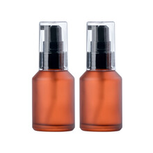 避光玻璃喷雾瓶乳液瓶精油分装瓶细雾喷瓶爽肤水乳液旅行小瓶2个 压泵瓶30ml—2个