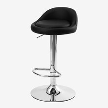 吧台椅酒吧椅旋转升降靠背椅子高脚凳家用时尚创意美容圆凳子转椅 高款电镀黑色