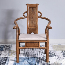 承古堂红木家具非洲鸡翅木（学名：非洲崖豆木）新款卷书椅实木扶手椅圈椅中式靠背椅客厅茶桌椅凳子办公椅 卷书椅：长57*宽46*高42(总高101)cm