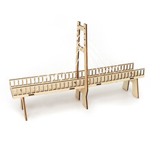 电动滑行飞机小制作儿童DIY科技小发明学生科学实验手工材料科普模型玩具 斜拉桥（材料包含胶）