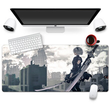 镇魂歌鼠标垫超大卡通动漫游戏二次元可爱女生加厚锁边学生办公电脑键盘垫定制订做电竞桌垫 尼尔机械纪元 300x700x3mm