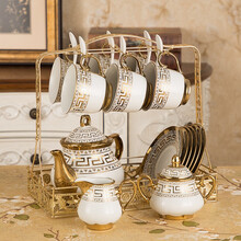 天城一品 创意欧式现代客厅酒柜家居装饰品摆件奢华花茶具套装乔迁结婚礼物 欧式-复古花纹