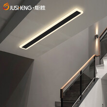 炬胜 超薄led长条吸顶灯简约现代平板灯个性创意衣帽间灯玄关过道灯走廊灯阳台灯 黑色直角款【单色白光】 40*10*4cm  14w