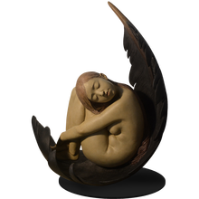 墨斗鱼 限量客厅装饰品桌面艺术品摆件欧式家居青铜雕塑送朋友办公室摆件 邹洪元现代抽象人体羽毛简约 轻眠