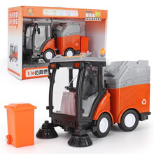 大号惯性可升降汽车玩具洒水吊车儿童玩具工程车音乐罐车男孩女玩具礼物 680A环卫扫地车(配垃圾桶)