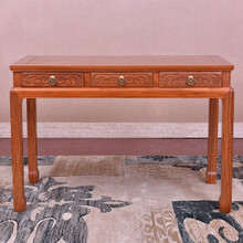寻古红木家具缅甸花梨（学名：大果紫檀）书桌实木办公桌中式仿古书画案电脑桌学习桌成人书画桌 单桌 长120*宽60*高75cm