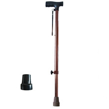 铝合金金加厚拐杖老人单脚手杖老年四脚拐棍多功能四角防滑助行器伸缩扙拐 单脚酒红色