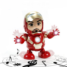 抖音同款会跳舞的蹦迪钢铁侠跳舞机器人儿童电动音乐玩具复仇者4 钢铁侠升级4首歌【电池版】 【抖音同款】