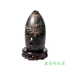 埙初学者专业十孔10孔双腔笔筒黑陶埙入门演奏级别F调G调古埙乐器 竹子