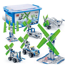 邦宝积木 STEAM教育中小学生儿童科普教育机器人基础原理课程积木齿轮玩具电能能源物理课学习教具 风能发电746片