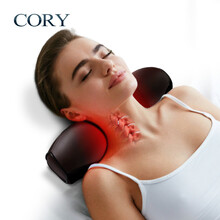 可韵（CORY）颈椎枕头曲度变直反弓富贵包睡觉睡眠专用劲椎按摩护颈枕单人加热艾草圆柱枕 D3艾疗版 咖色