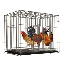 鸡笼子大号特大养殖笼自动清粪鸡舍家用家庭鸡笼多层鸡笼鸭鹅狗笼 70*50*60【无方管】 笼子+四件套