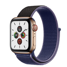 jdhdl适用苹果手表6apple watch5/4表带2编织尼龙回环iwatch3手表腕带1代SE 午夜蓝黑 38mm 适用1/2/3