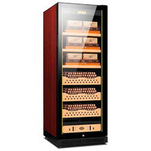 富客（FUKE）FK-120C1变频恒温恒湿双温雪茄柜红酒柜负离子空气净化雪茄保湿柜 红色 榉木 裸养3+3