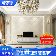 斯奇瓷砖 大理石电视背景墙瓷砖欧式客厅微晶石背景墙罗马柱装饰轻奢影视墙 套餐8）护墙板+菱形含运入户（电梯）+包安装 其它
