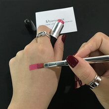 朗颜貂毛混纤维毛平头唇刷伸缩便携式款化妆师专用细节唇膏刷画口红刷单支带盖初学者唇膏唇釉唇笔彩妆化妆刷 YH03银色伸缩便携唇刷 一支装