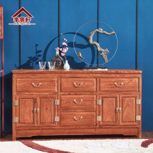 李景轩红木家具非洲花梨（学名：刺猬紫檀）中式家具实木餐边柜碗柜酒柜功能储物茶水柜间厅柜柜小户型电视柜 一米三三餐边柜 4门