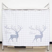 寝室下桌帘ins学生书桌遮光帘桌子挡光帘男女生宿舍遮挡防光床帘 【白色格子鹿】一片 长2米*高1.5米