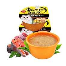 伊纳宝 金味道杯 日本猫罐头 宠物猫零食 INABA猫布丁猫湿粮80g 鸡肉与金枪鱼味6罐