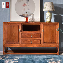 比艺 红木家具缅甸花梨（学名：大果紫檀）新中式餐边柜多功能茶水柜橱碗柜实木储物柜置物柜收纳柜 独板餐边柜：138*40*80（cm）