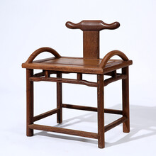 梨言 红木家具非洲鸡翅木（学名：非洲崖豆木）矮头椅 实木中式太师椅餐椅 长55*宽40*高70/坐高46cm