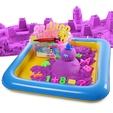 太空玩具沙套装儿童粘土魔力散沙彩泥男女孩橡皮泥儿童节礼物 6斤紫色+模具+特大沙盘+收纳盒